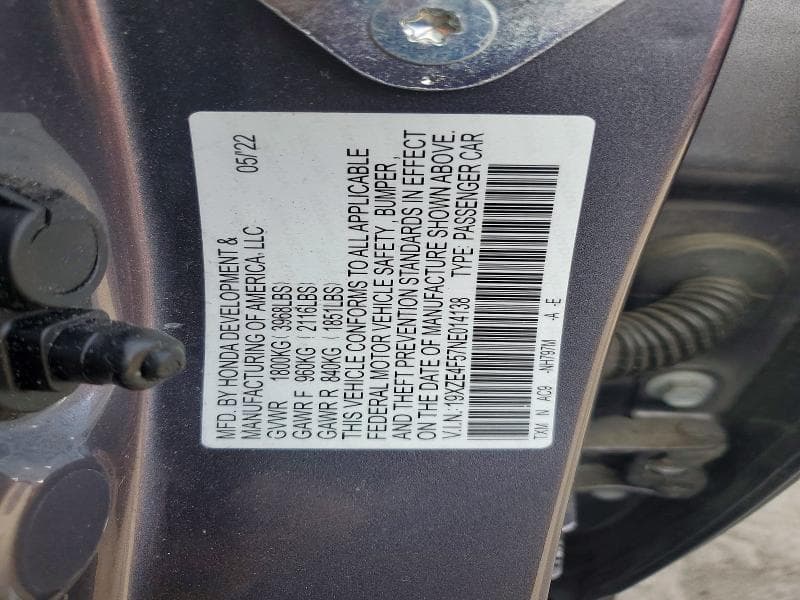 2022 HONDA INSIGHT EX 13