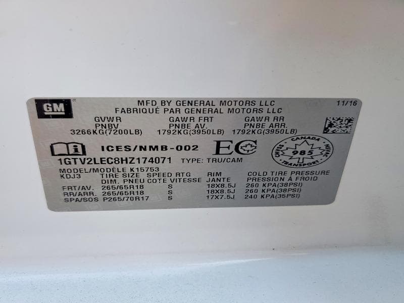 2017 GMC SIERRA K1500 12
