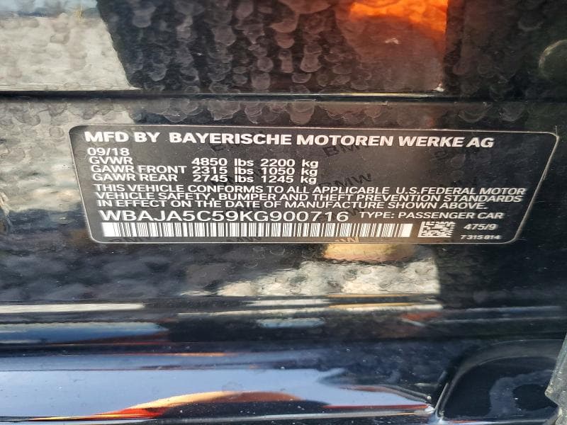 2019 BMW 530 I 12