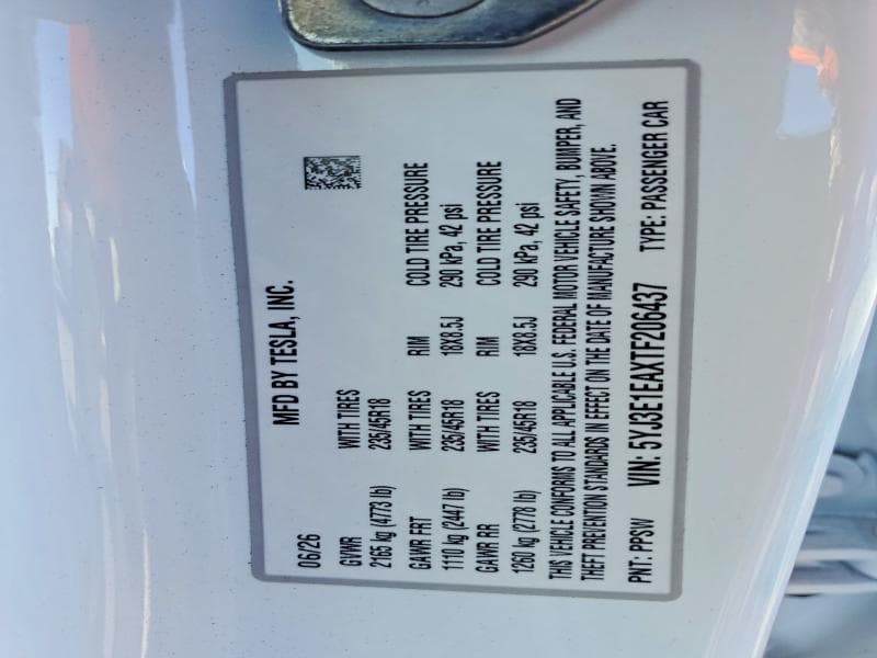 2026 TESLA MODEL 3 13