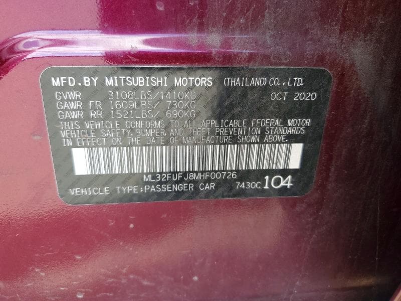 2021 MITSUBISHI MIRAGE G4 ES 12