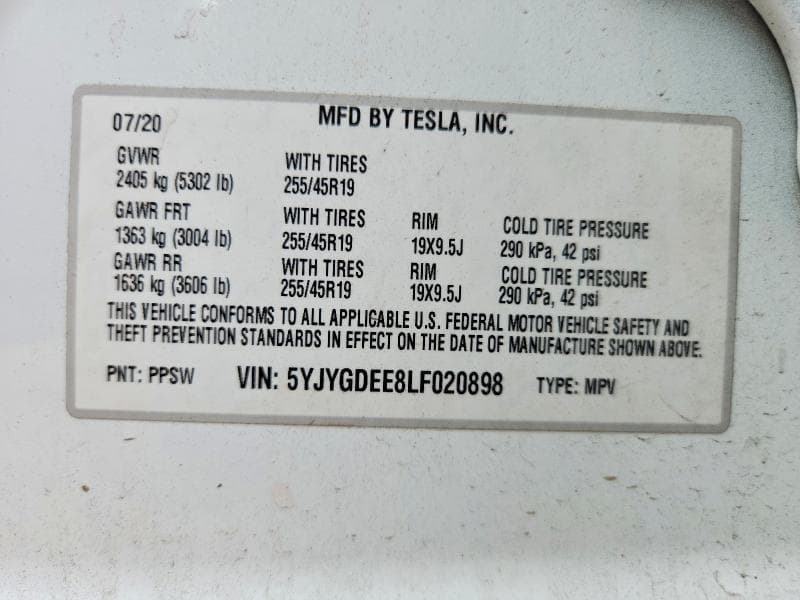 2020 TESLA MODEL Y 13