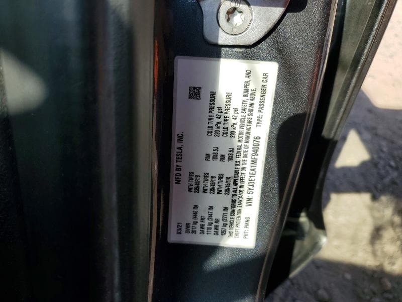 2021 TESLA MODEL 3 12