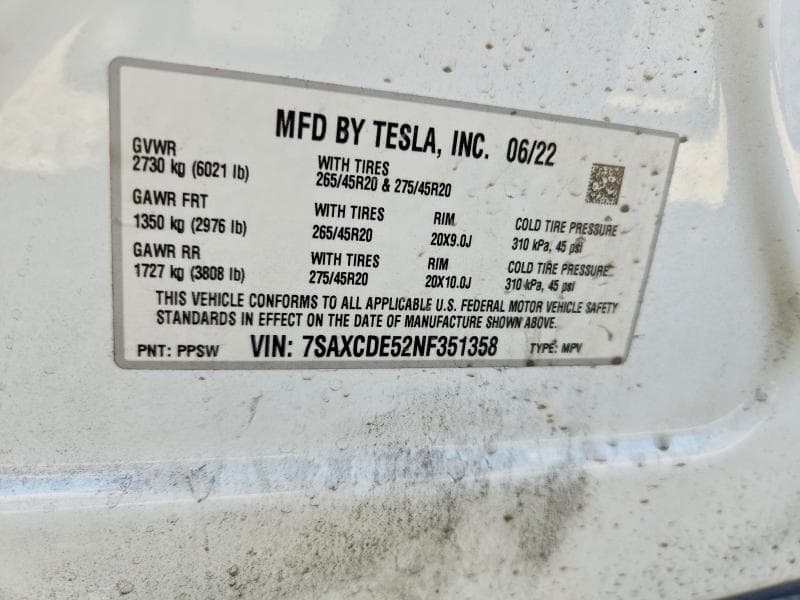 2022 TESLA MODEL X 14