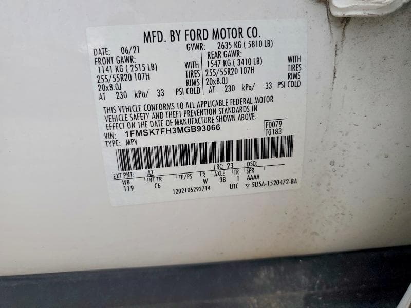 2021 FORD EXPLORER LIMITED 13