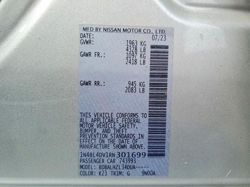 2024 NISSAN ALTIMA SV 13