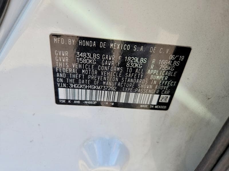 2019 HONDA FIT LX 12