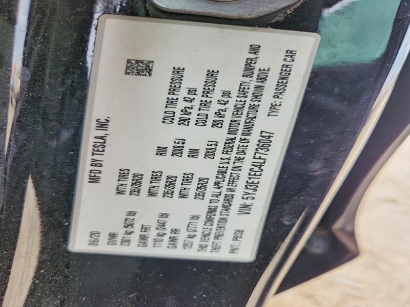 2020 TESLA MODEL 3 12
