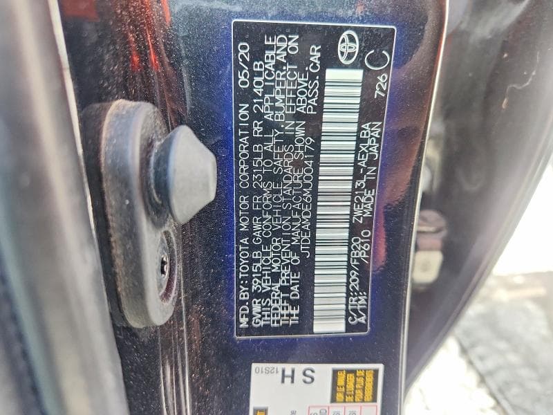 2021 TOYOTA COROLLA LE 13