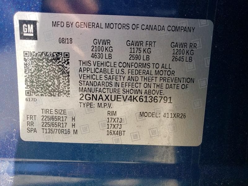 2019 CHEVROLET EQUINOX LT 12