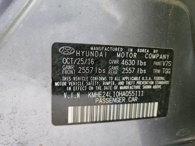 2017 HYUNDAI SONATA HYBRID SE 12