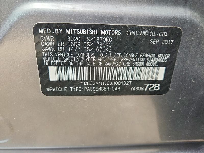 2018 MITSUBISHI MIRAGE SE 13