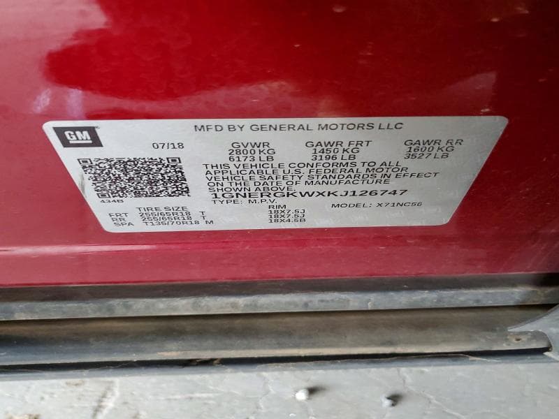 2019 CHEVROLET TRAVERSE LT 13