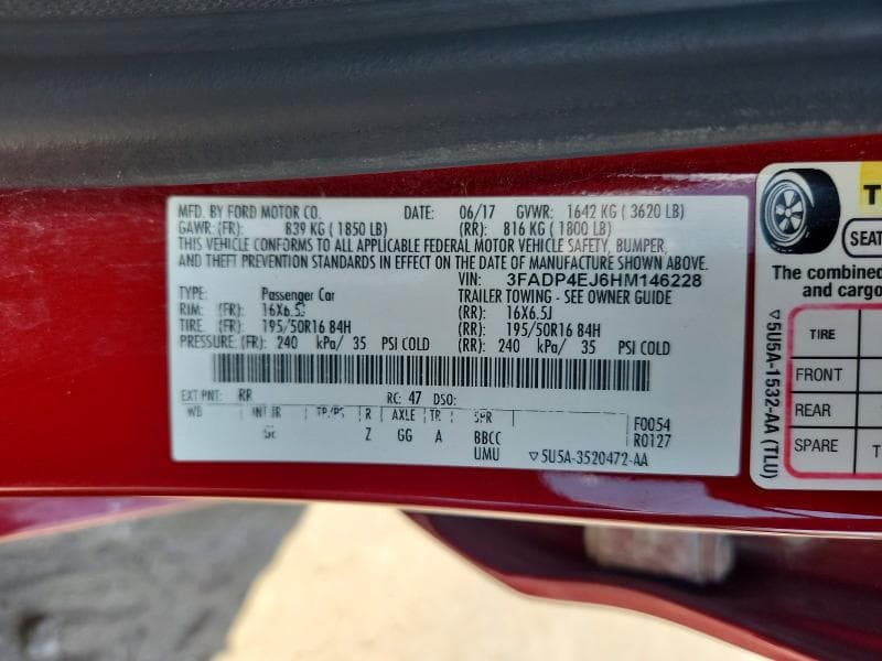 2017 FORD FIESTA SE 12