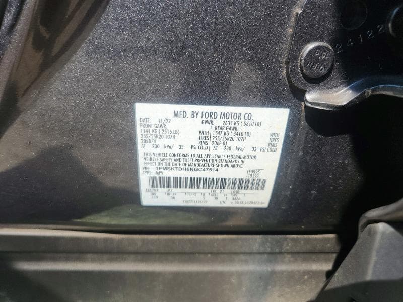 2022 FORD EXPLORER XLT 14
