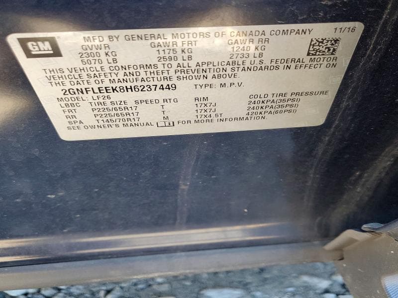 2017 CHEVROLET EQUINOX LS 13