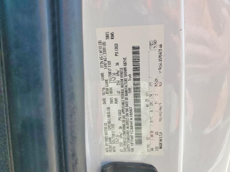 2017 FORD F150 12
