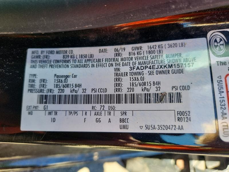 2019 FORD FIESTA SE 12