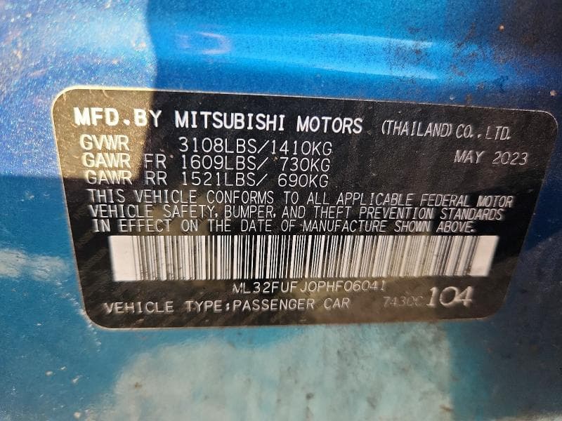 2023 MITSUBISHI MIRAGE G4 ES 12