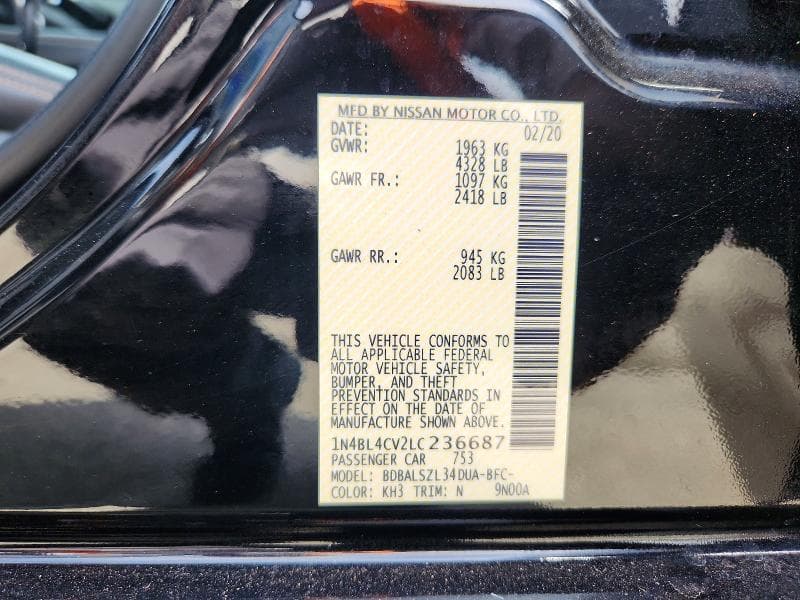 2020 NISSAN ALTIMA SR 13
