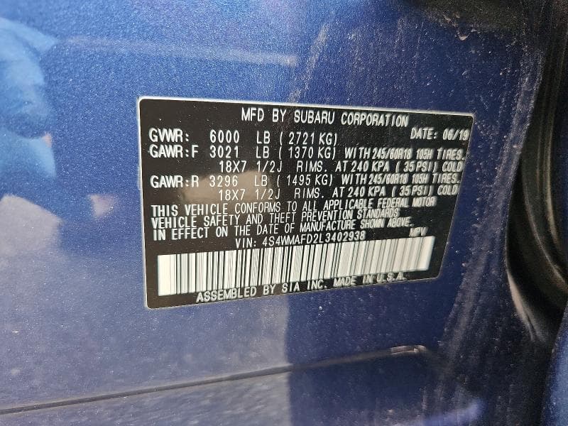 2020 SUBARU ASCENT PREMIUM 13