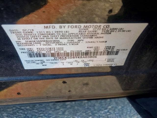 2019 FORD FLEX LIMITED 12
