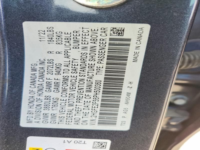 2023 HONDA CIVIC SPORT 12