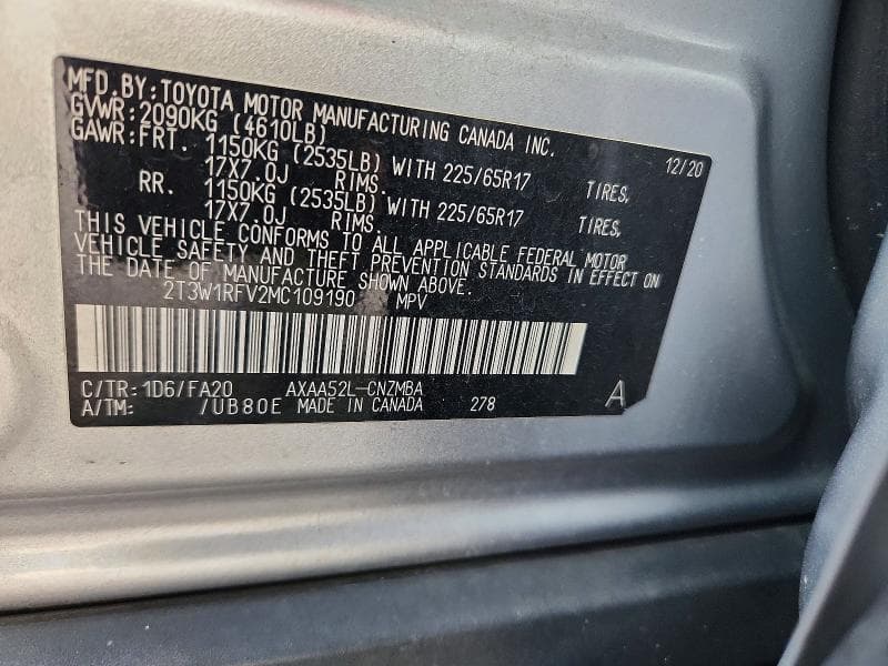 2021 TOYOTA RAV4 XLE 13