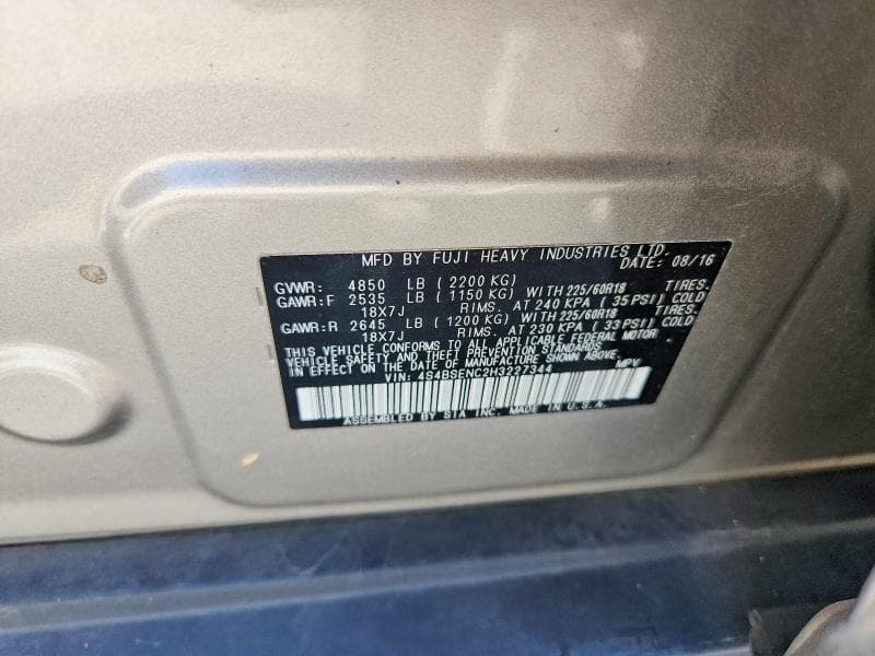 2017 SUBARU OUTBACK 3.6R LIMITED 12