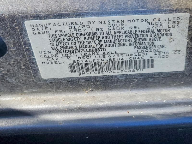 2020 NISSAN VERSA SV 12