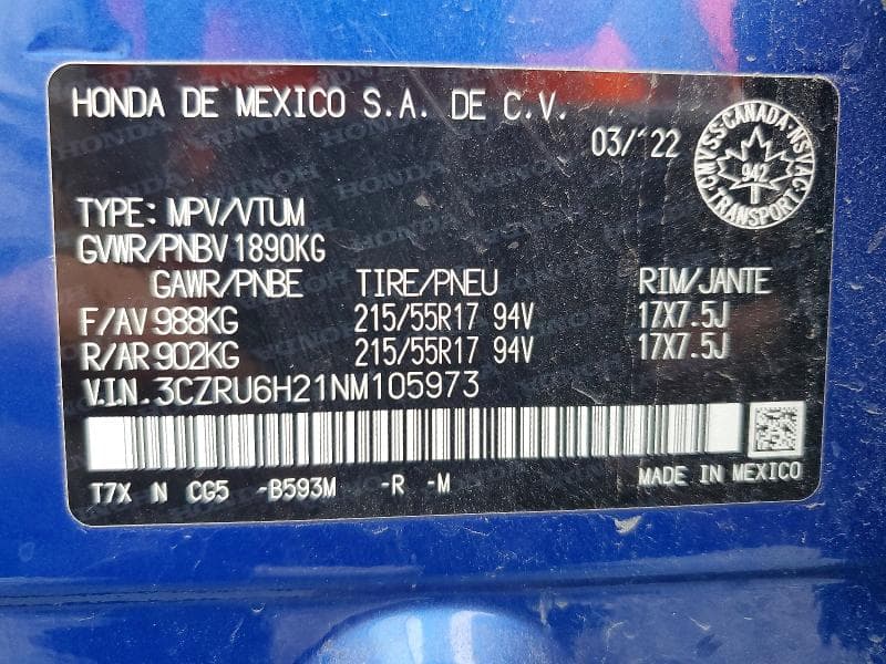 2022 HONDA HR-V SPORT 14