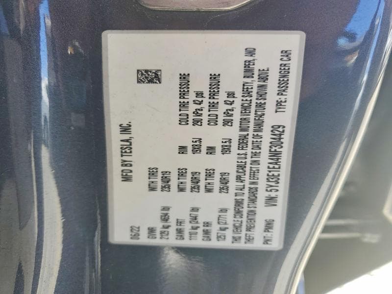 2022 TESLA MODEL 3 13