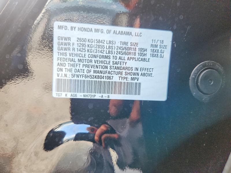 2019 HONDA PILOT EXL 13