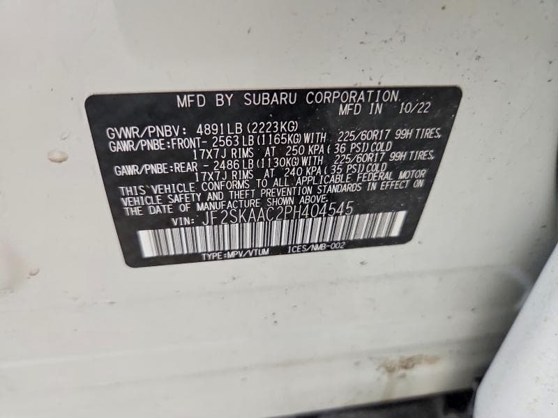 2023 SUBARU FORESTER 14