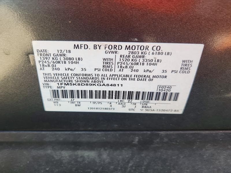2019 FORD EXPLORER XLT 14