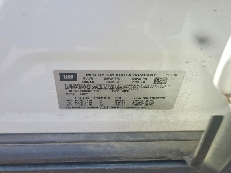 2019 CHEVROLET TRAX 1LT 13