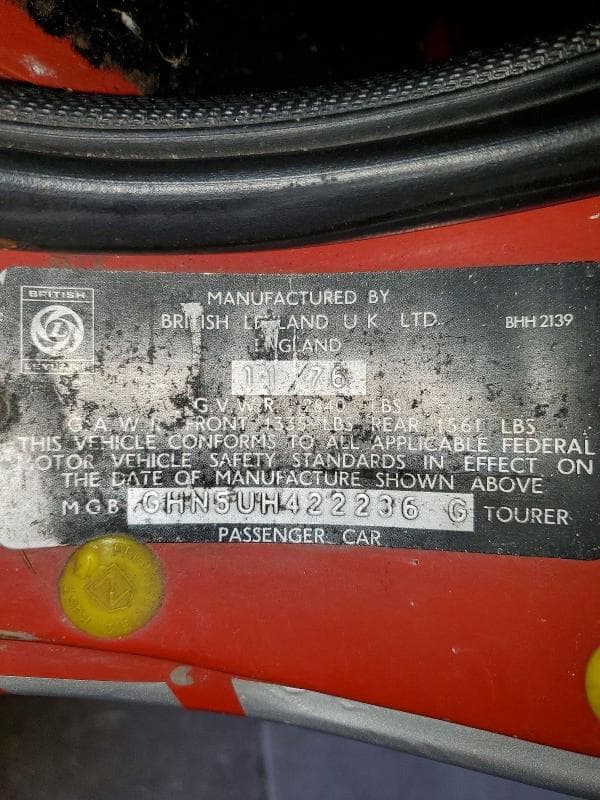 1977 MGB PROJECT CAR 13