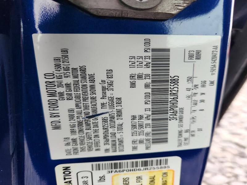 2018 FORD FUSION SE 12