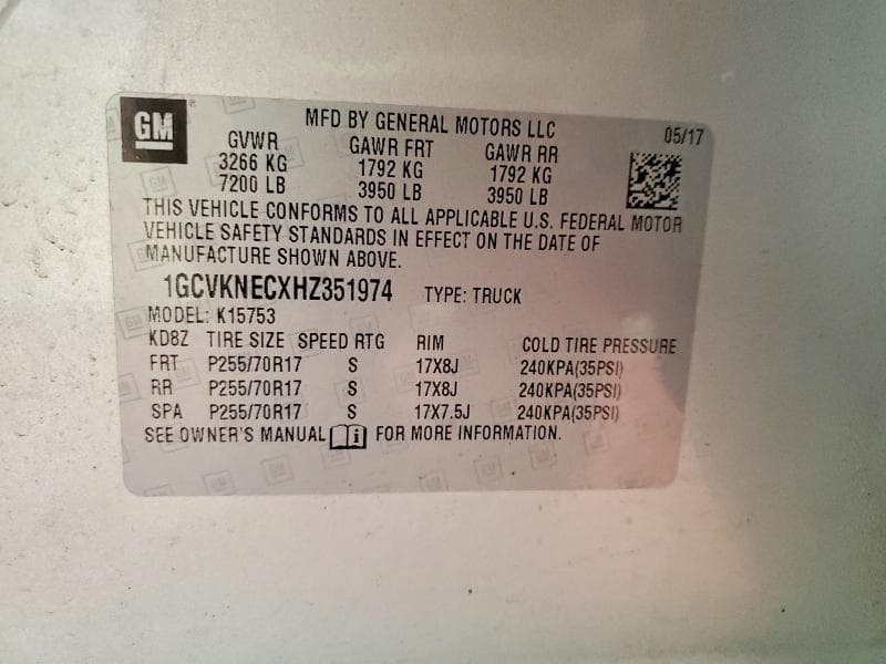 2017 CHEVROLET SILVERADO K1500 12