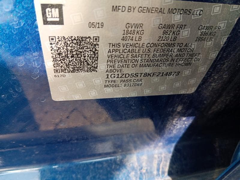 2019 CHEVROLET MALIBU LT 12