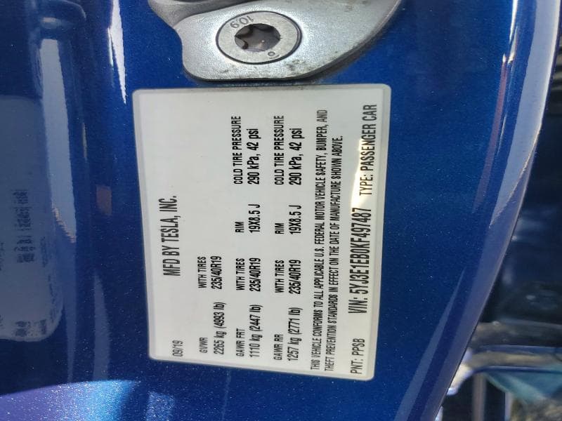 2019 TESLA MODEL 3 12