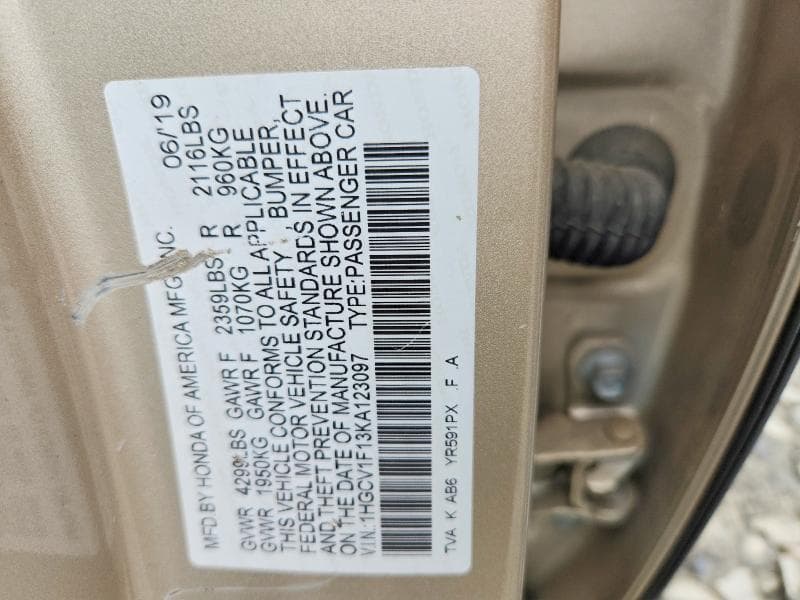 2019 HONDA ACCORD LX 13