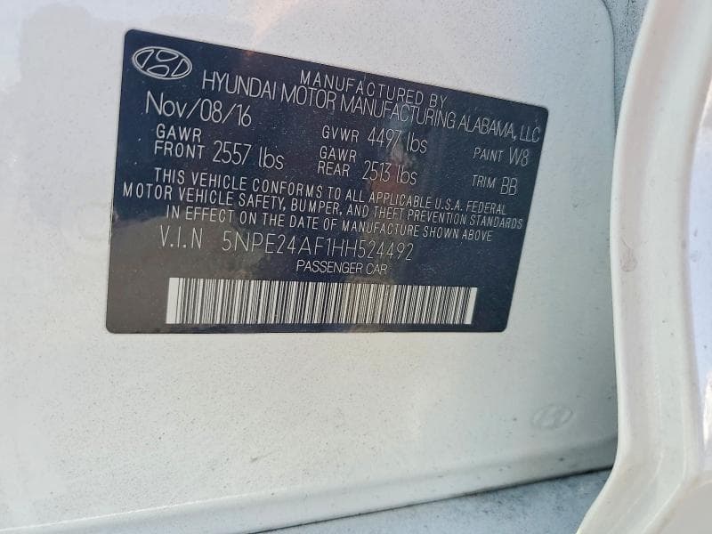2017 HYUNDAI SONATA SE 13