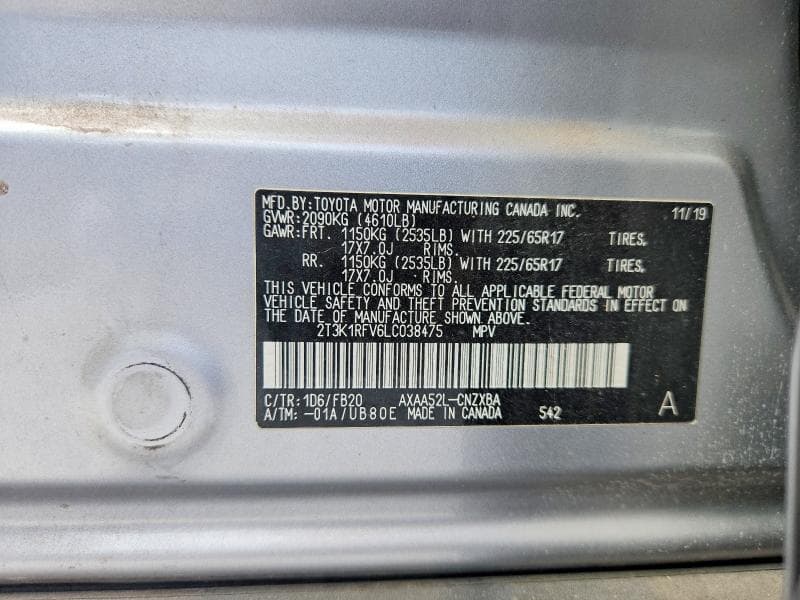2020 TOYOTA RAV4 LE 13