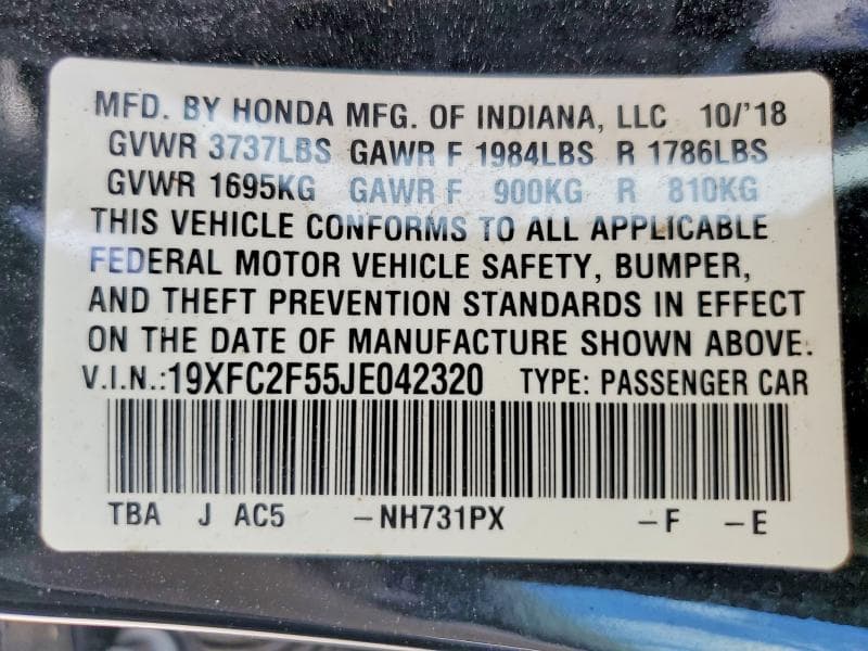 2018 HONDA CIVIC LX 12