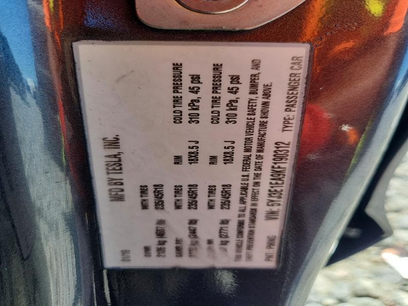 2019 TESLA MODEL 3 12