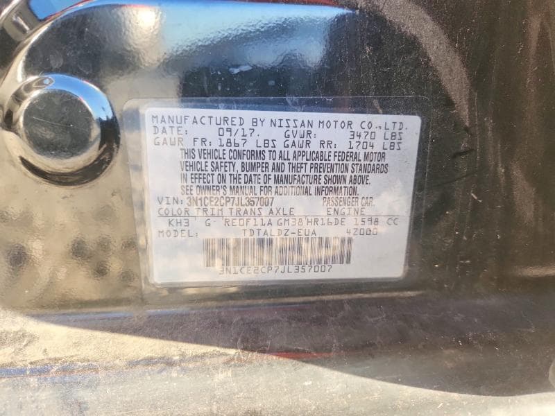 2018 NISSAN VERSA NOTE SV 13