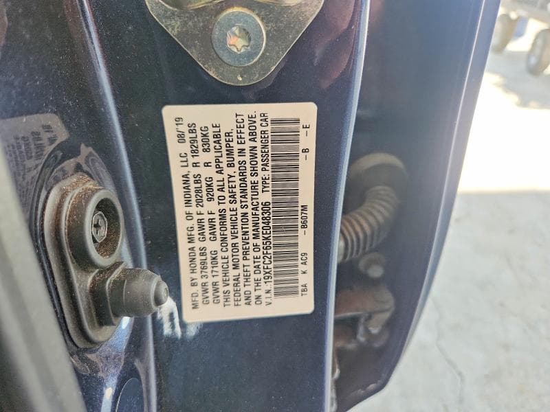 2019 HONDA CIVIC LX 12