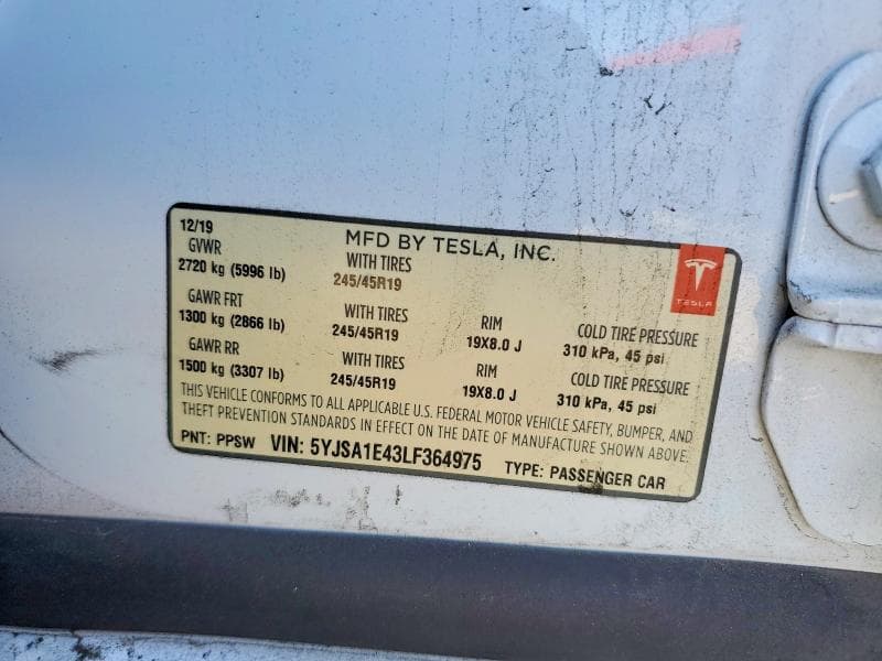 2020 TESLA MODEL S 13