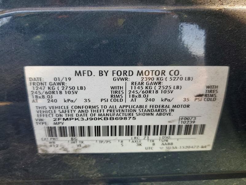 2019 FORD EDGE SEL 12